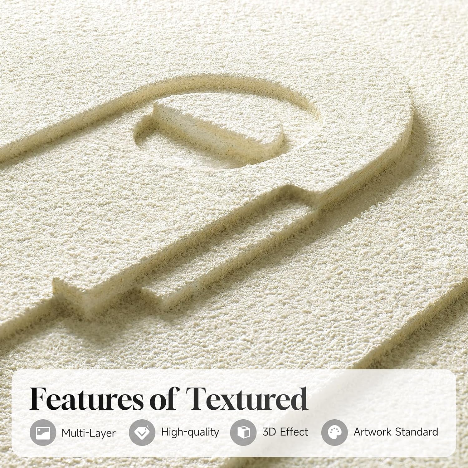 Large 3D Textured Framed Abstract Wall Art for Living Room, 3 Piece Modern Paintings Artwork for Walls, Black White Brown Geometric Sandstone Texture Pictures for Hallway Office Wall Decor 24X36 In