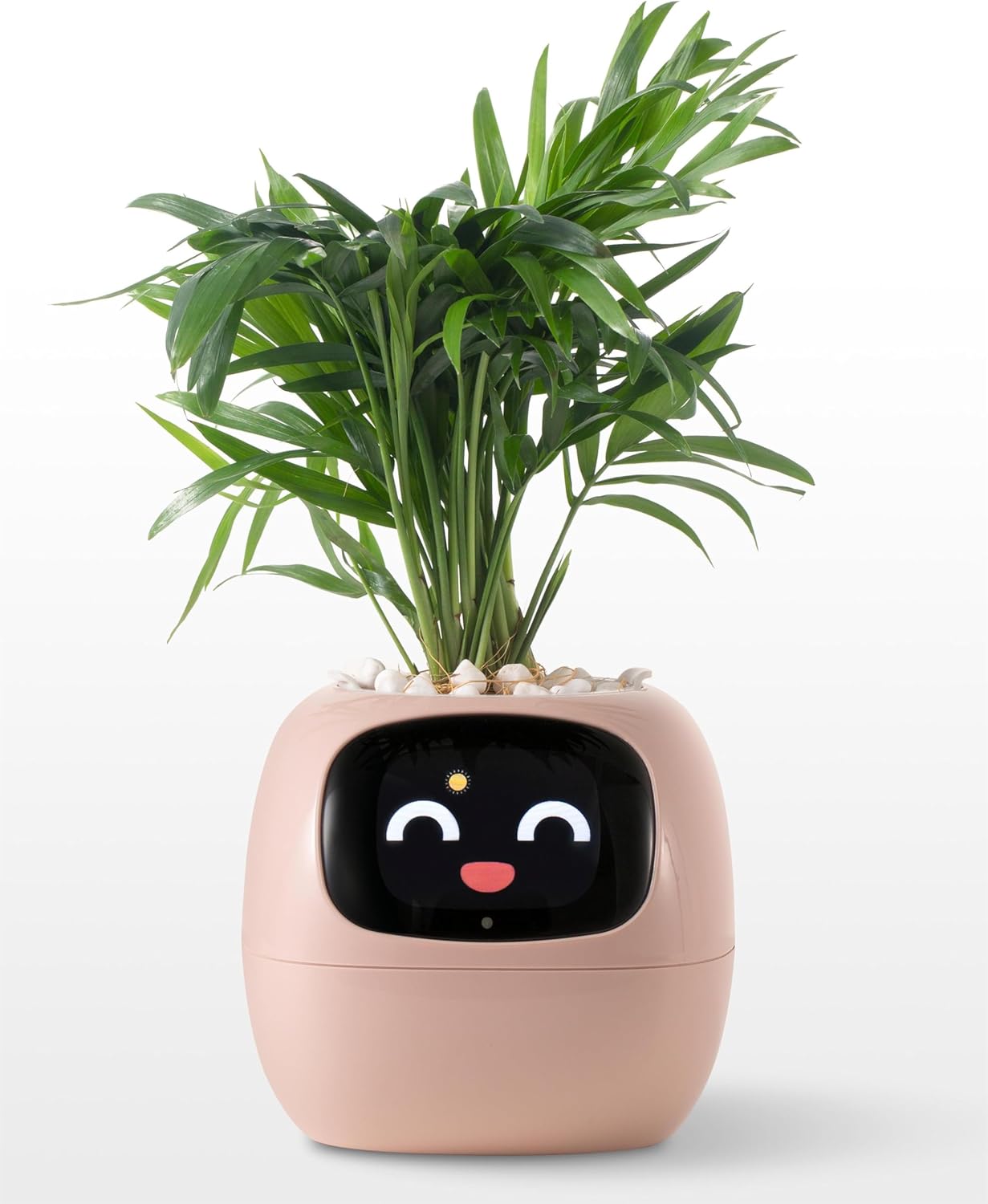 Plantagotchi AI Plant Pot with Expression - Smart Planter Robot Guidance on Plant Companion with Rich Gesture Interaction, Desk Setup Gift (White)