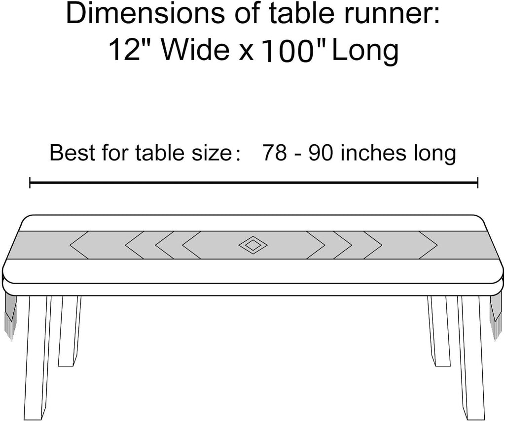 100 Inches Boho Macrame Table Runner Woven Thanksgiving Christmas Party Decor Handmade Linen Placemats with Tassels Home Decoration for Dining Room Kitchen, 12 X 100 Inches