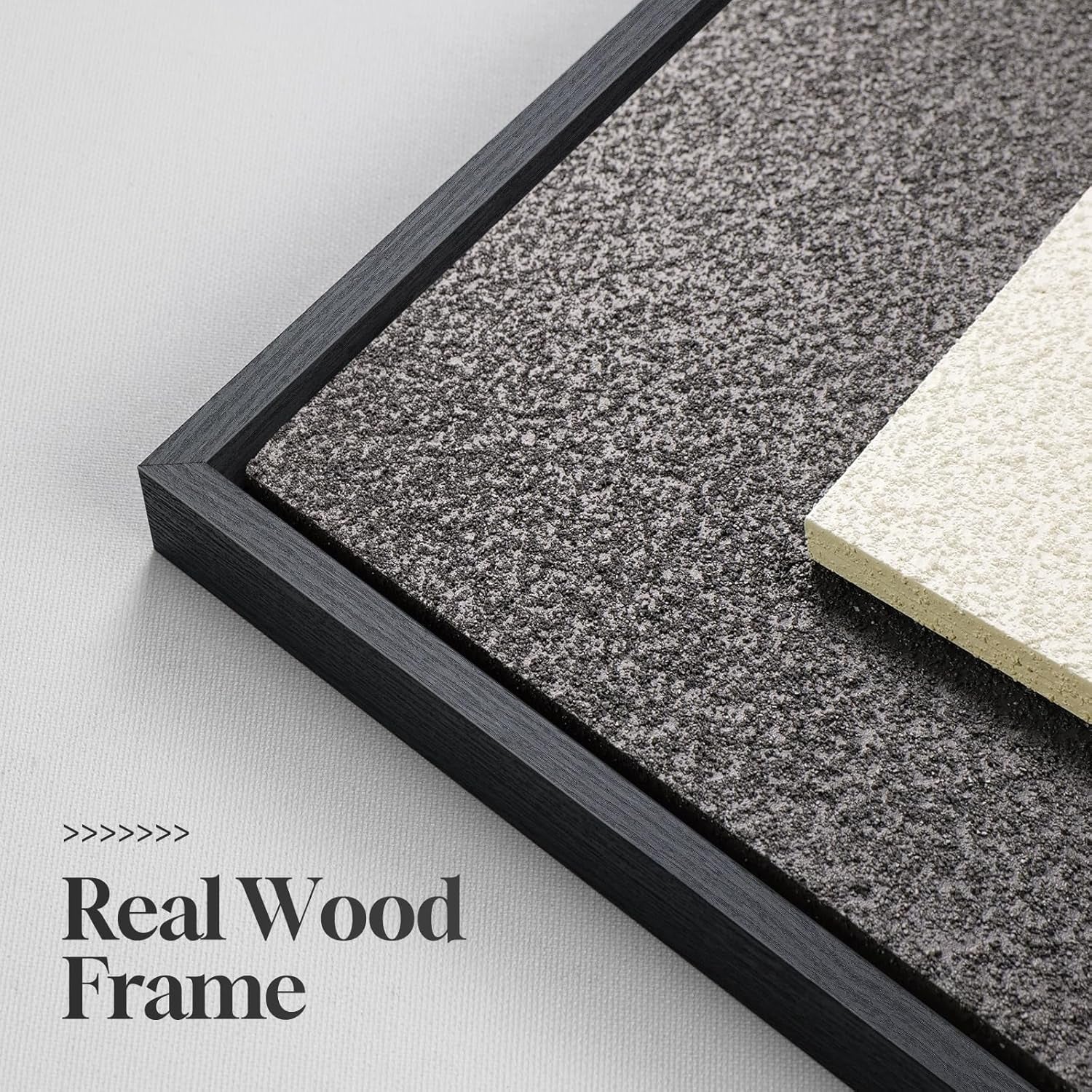 Large 3D Textured Framed Abstract Wall Art for Living Room, 3 Piece Modern Paintings Artwork for Walls, Black White Brown Geometric Sandstone Texture Pictures for Hallway Office Wall Decor 24X36 In