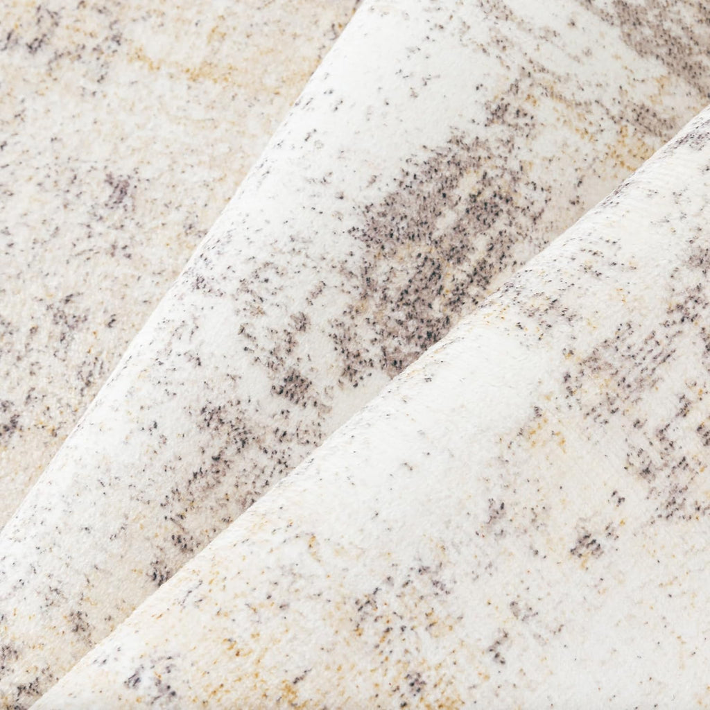 8X10 Washable Area Rug Beige Grey Abstract Living Room Bedroom Carpet Neutral Modern Non Slip Soft Low Pile Indoor Large Throw Rug for Dining Room Office