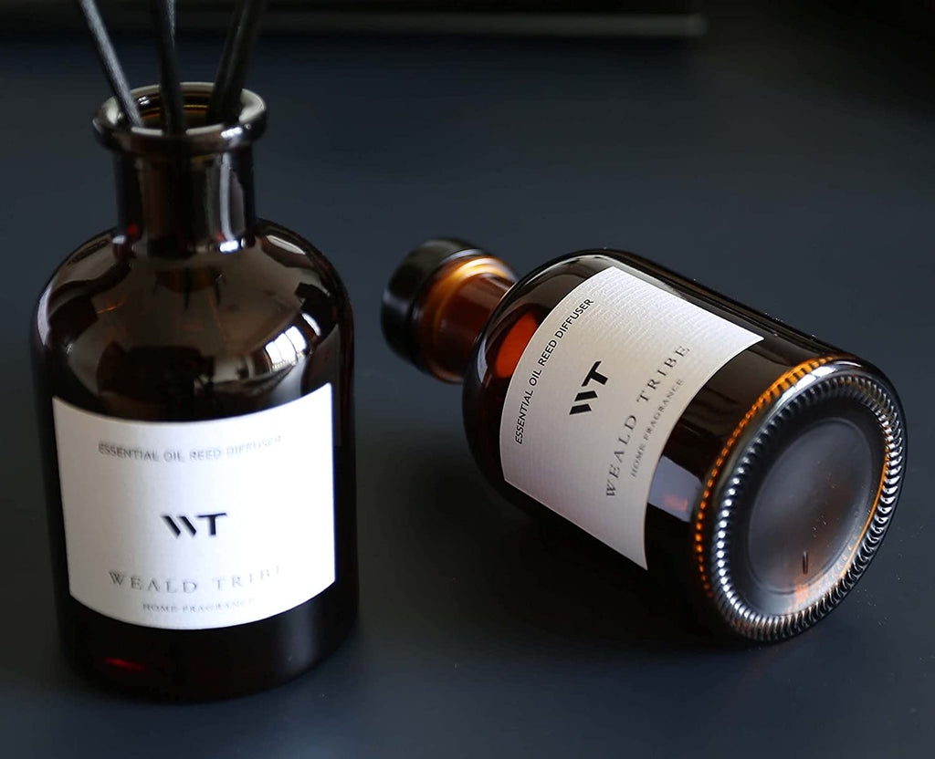 Reed Diffuser Set for Bathroom Air Fresheners, Oil Diffuser Sticks with Flower | Balsam Fir Scent 4.0 Fl Oz Home Fragrance with Sticks Defusers | House Bedroom Office Shelf Decor